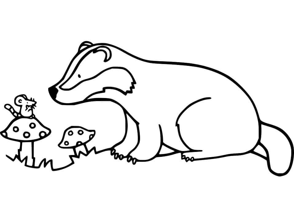 Desenhos de Texugo e Rato para colorir