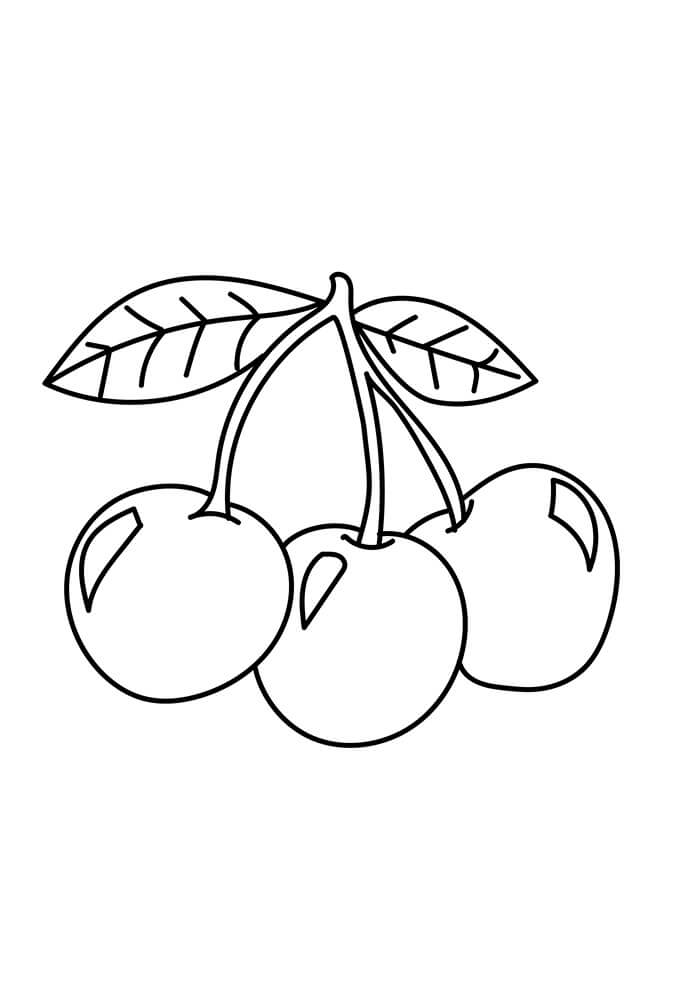 Desenhos de Três Cerejas para colorir