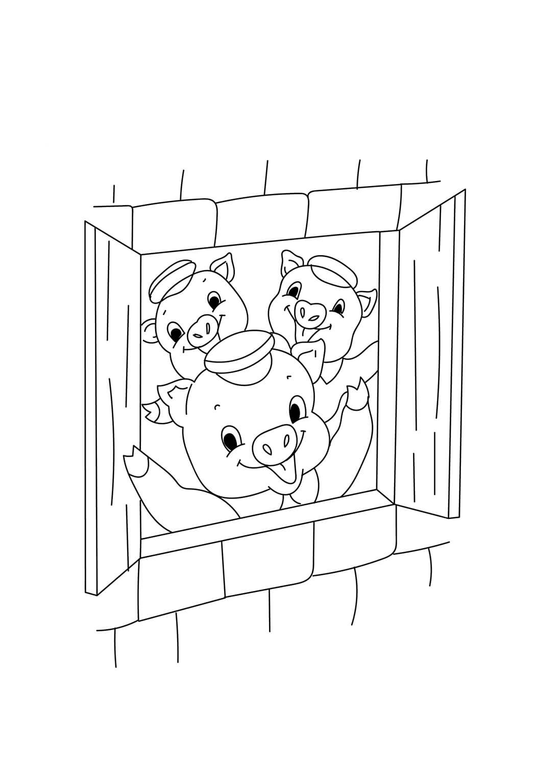 Desenhos de Três Porquinhos para colorir