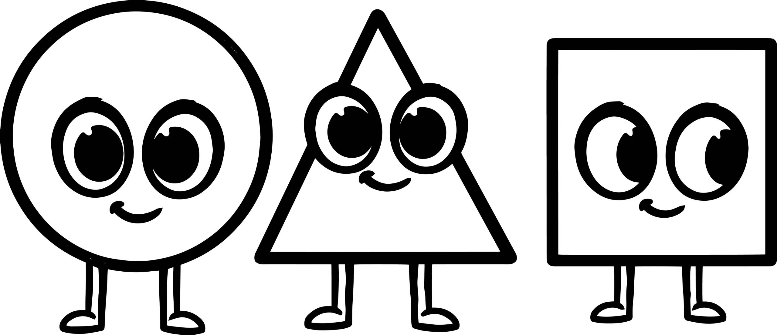 Triângulo e Amigo Fofo para colorir