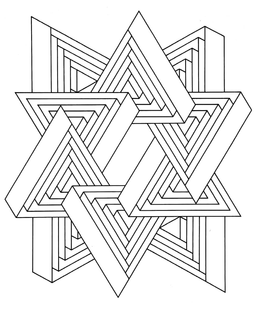 Desenhos de Triângulo Geométrico para colorir