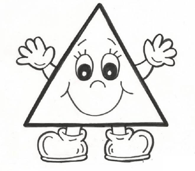 Desenhos de Triângulo Sorridente para colorir