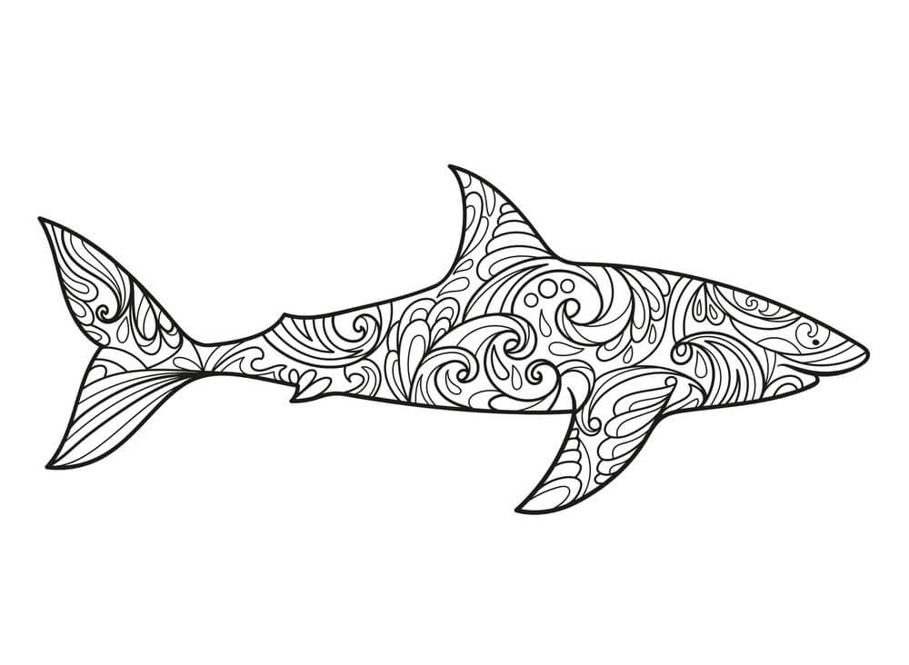 Tubarão Resistente para colorir