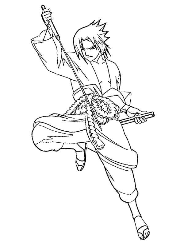 Uchiha Sasuke Louco para colorir