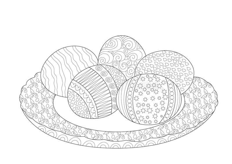 Desenhos de Um Prato de Ovos para colorir