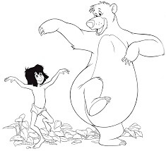 Urso Dançante e uma Criança para colorir
