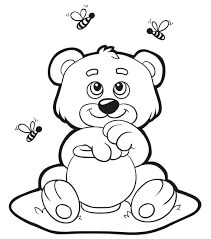 Desenhos de Urso e Abelha para colorir