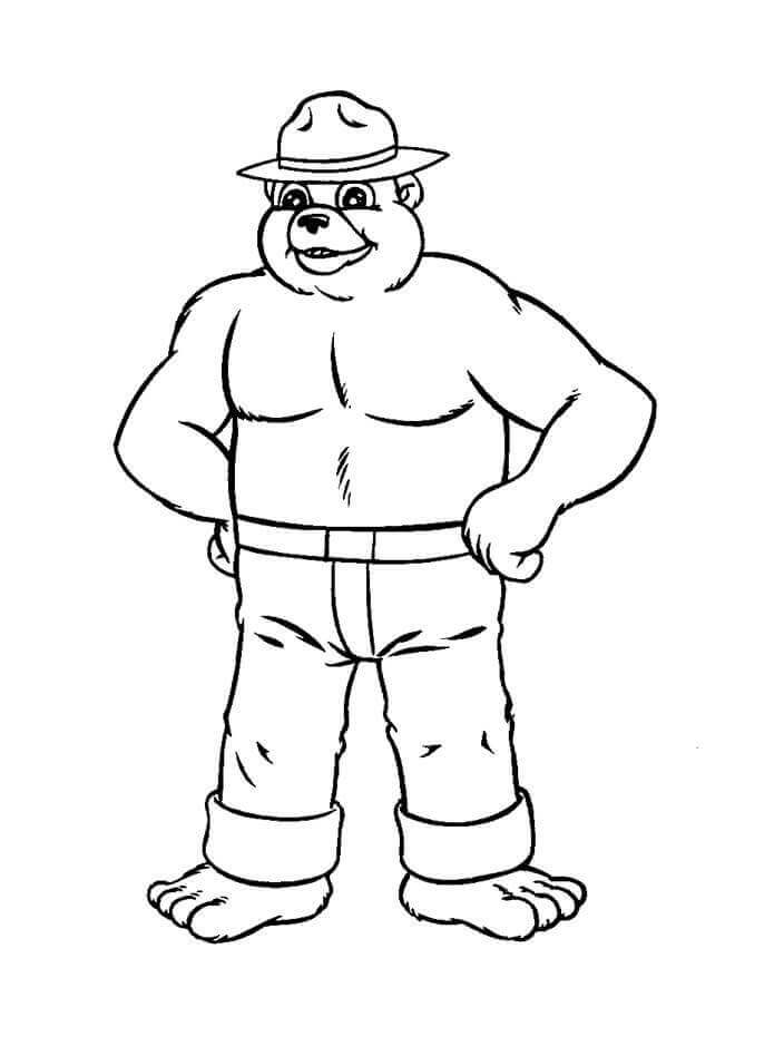 Desenhos de Urso Smoky Sorridente para colorir