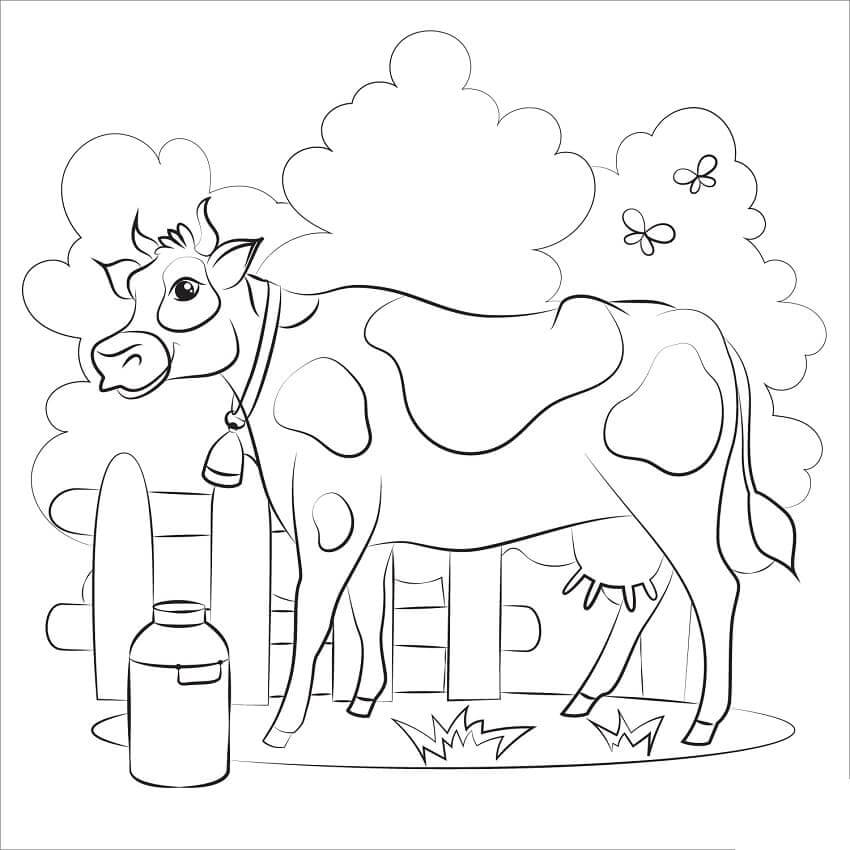 Vaca Adorável para colorir