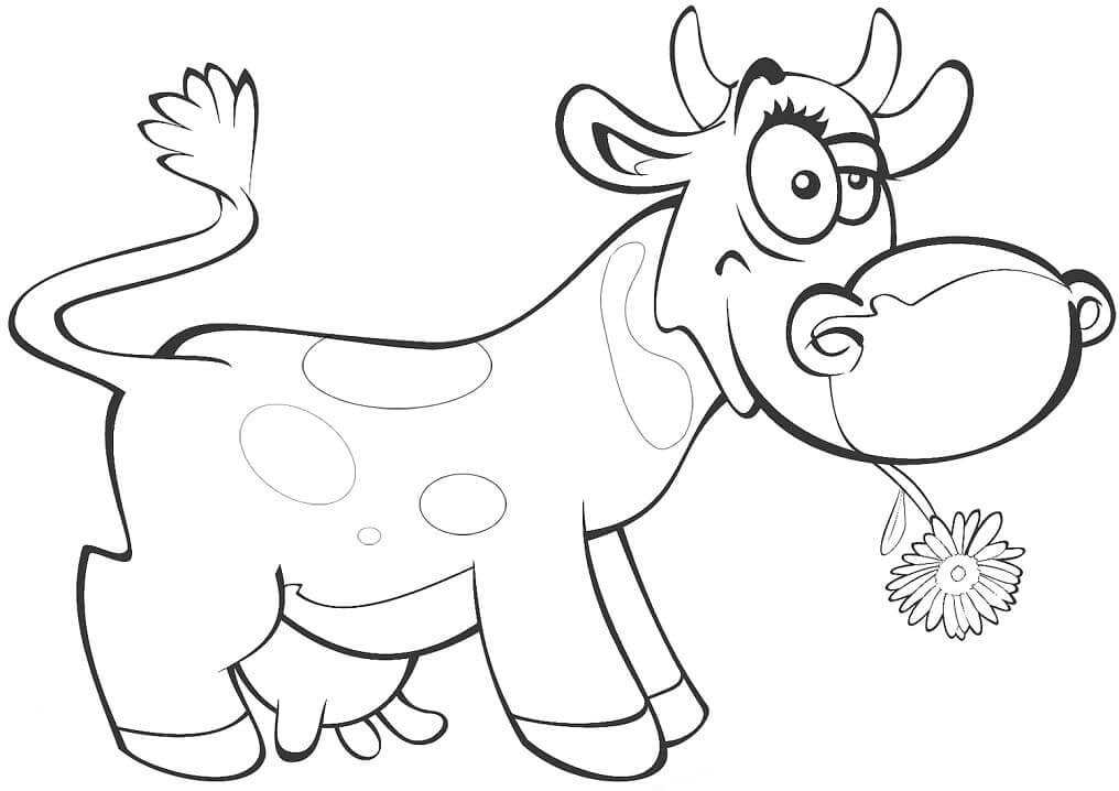 Vaca Desenho Animado para colorir