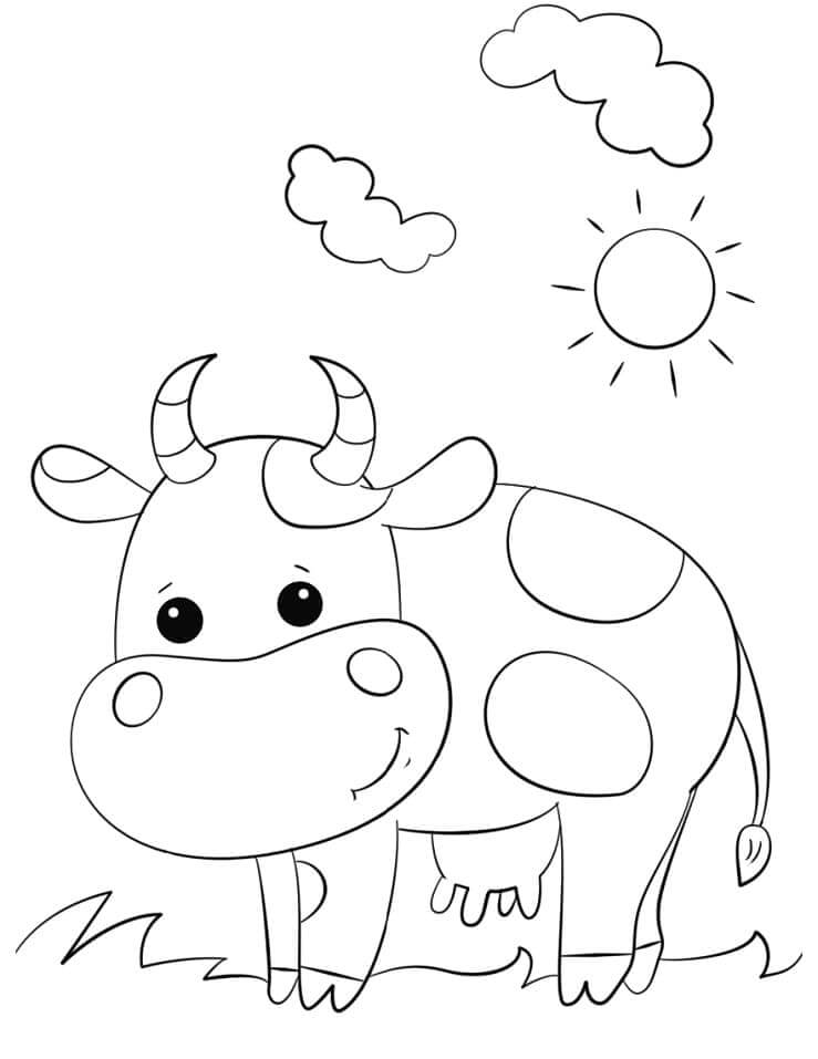 Desenhos de Vaca Fofa para colorir