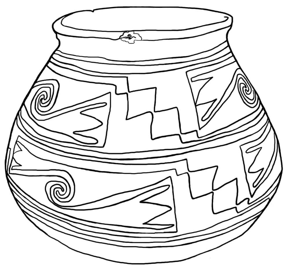 Desenhos de Vaso de Cerâmica Grande para colorir