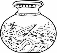 Desenhos de Vaso de Cerâmica Simples para colorir