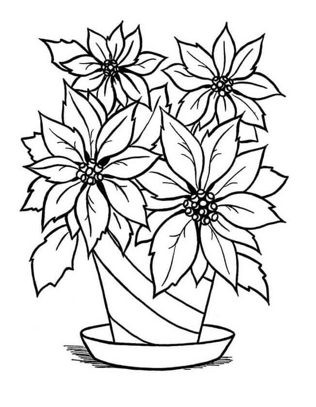Vaso de Flores 2 para colorir