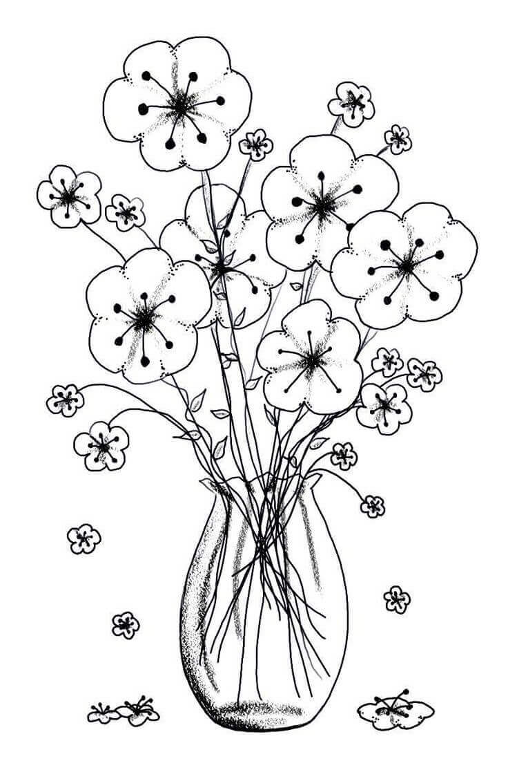 Desenhos de Vaso de Flores 3 para colorir