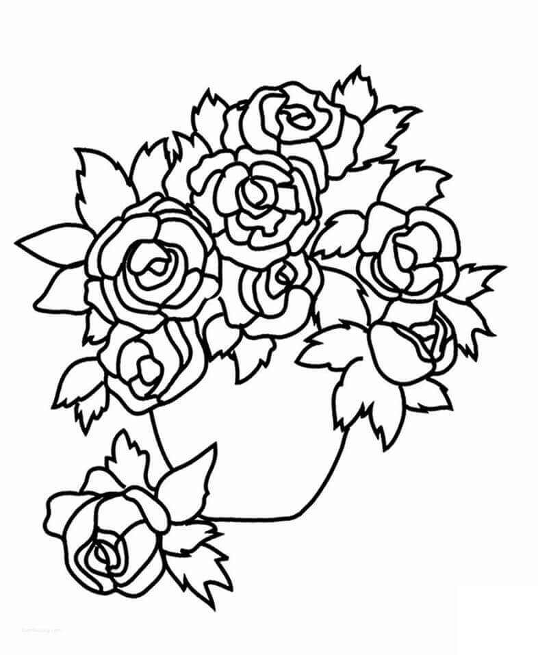 Vaso de Flores 5 para colorir