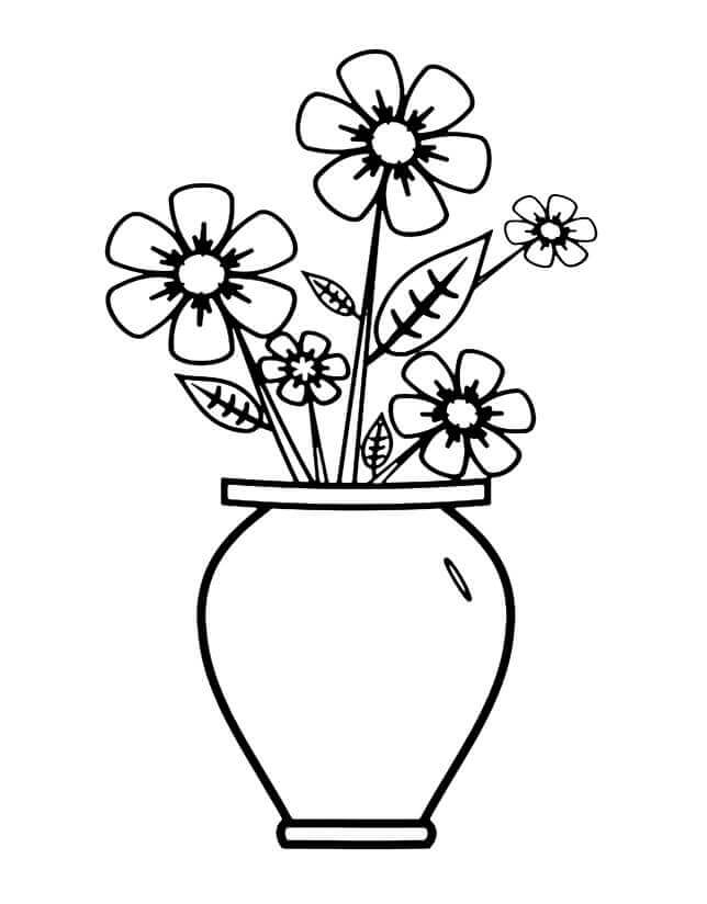 Vaso de Flores 6 para colorir