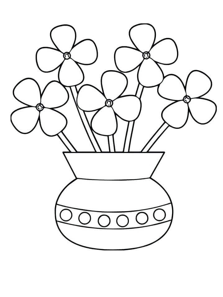 Vaso de Flores 7 para colorir