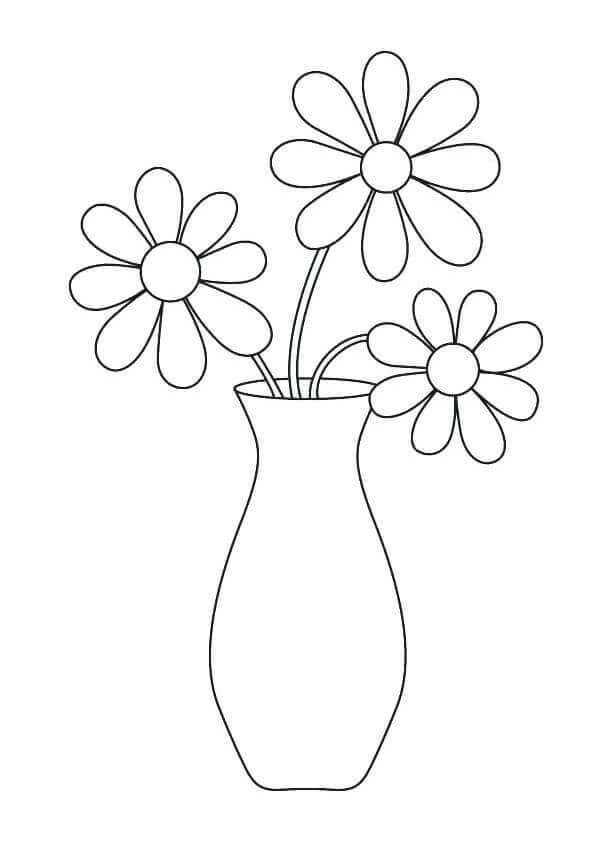 Vaso de Flores Normal para colorir
