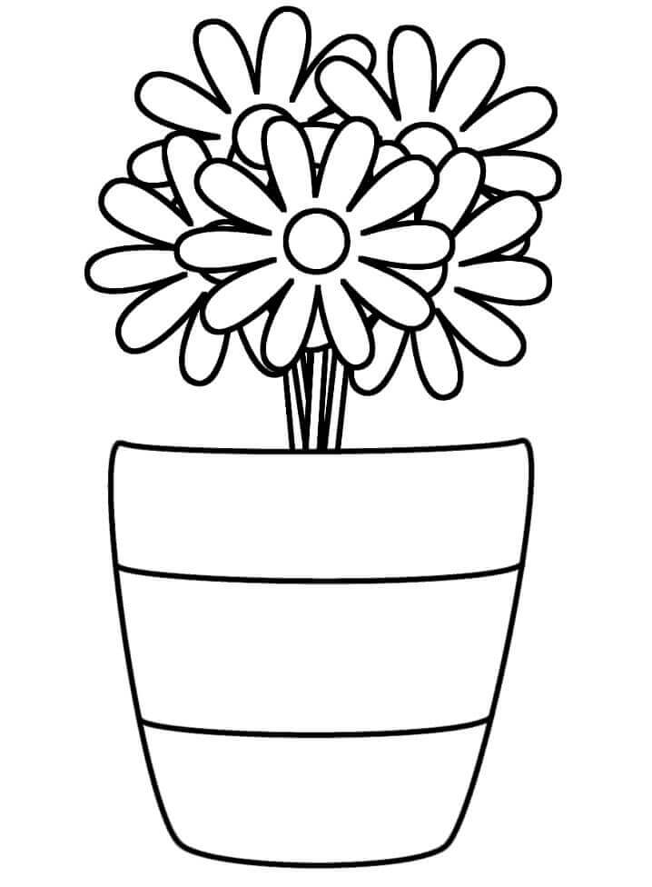Vaso de Flores para colorir