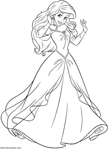 Desenhos de Vestido Ariel para colorir