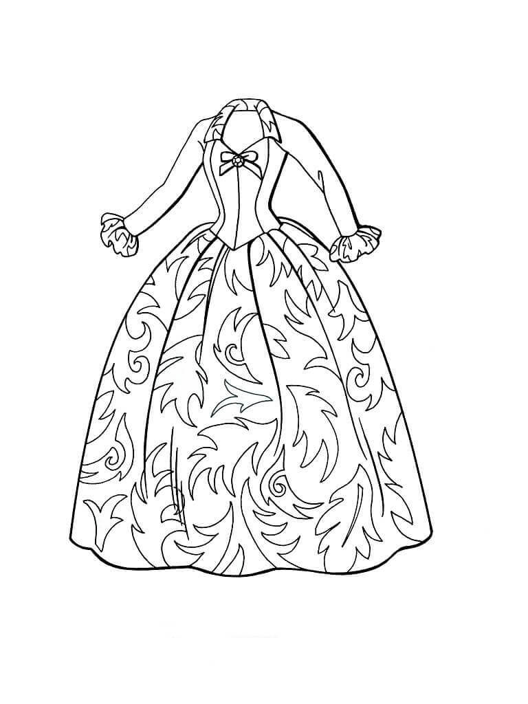 Desenhos de Vestido da Moda para colorir