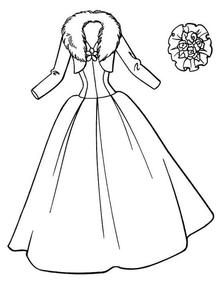 Desenhos de Vestido de Senhora para colorir