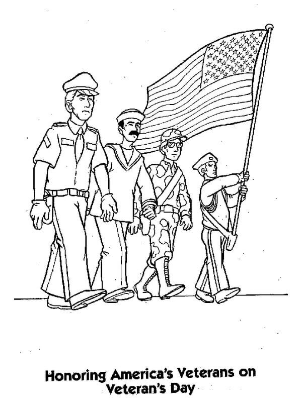 Veteranos da America para colorir