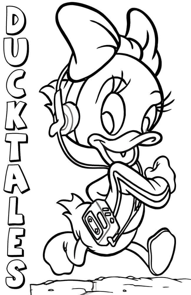 Desenhos de Webby Vanderquack em Ducktales para colorir