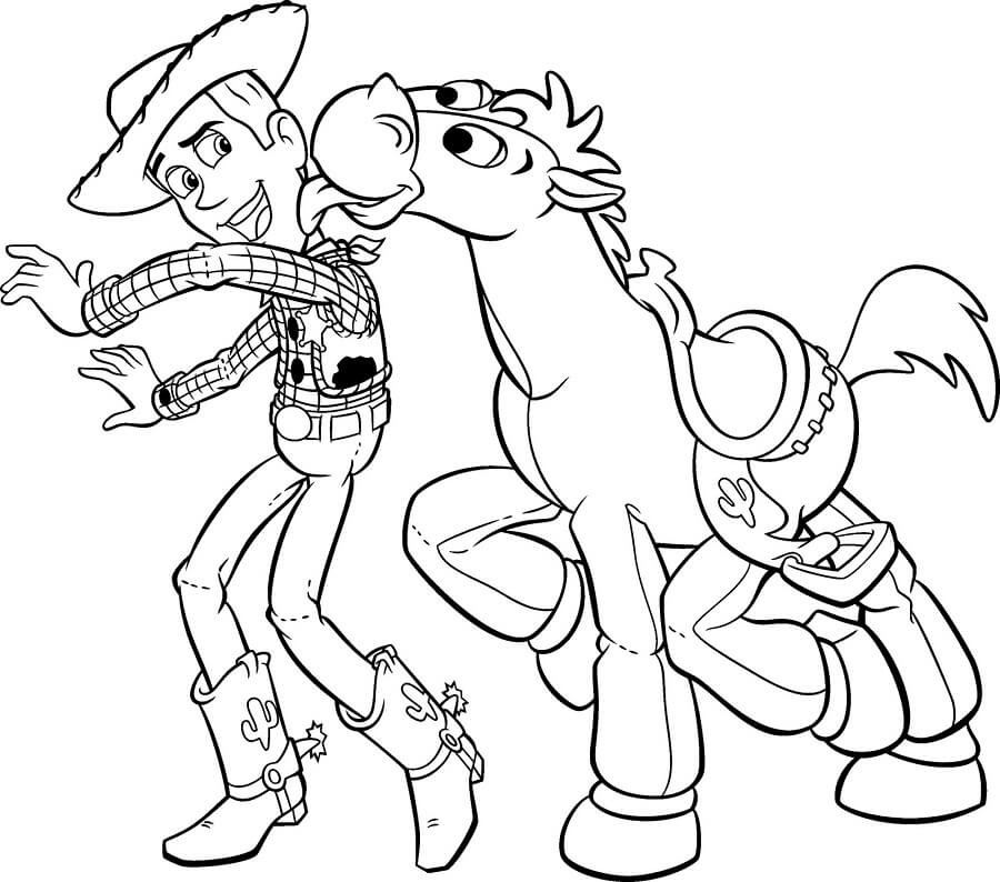 Woody e Bullseye para colorir