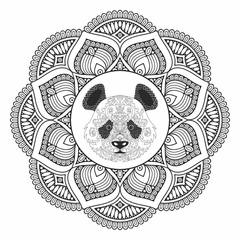 Desenhos de Cabeça de Panda é para Adultos para colorir