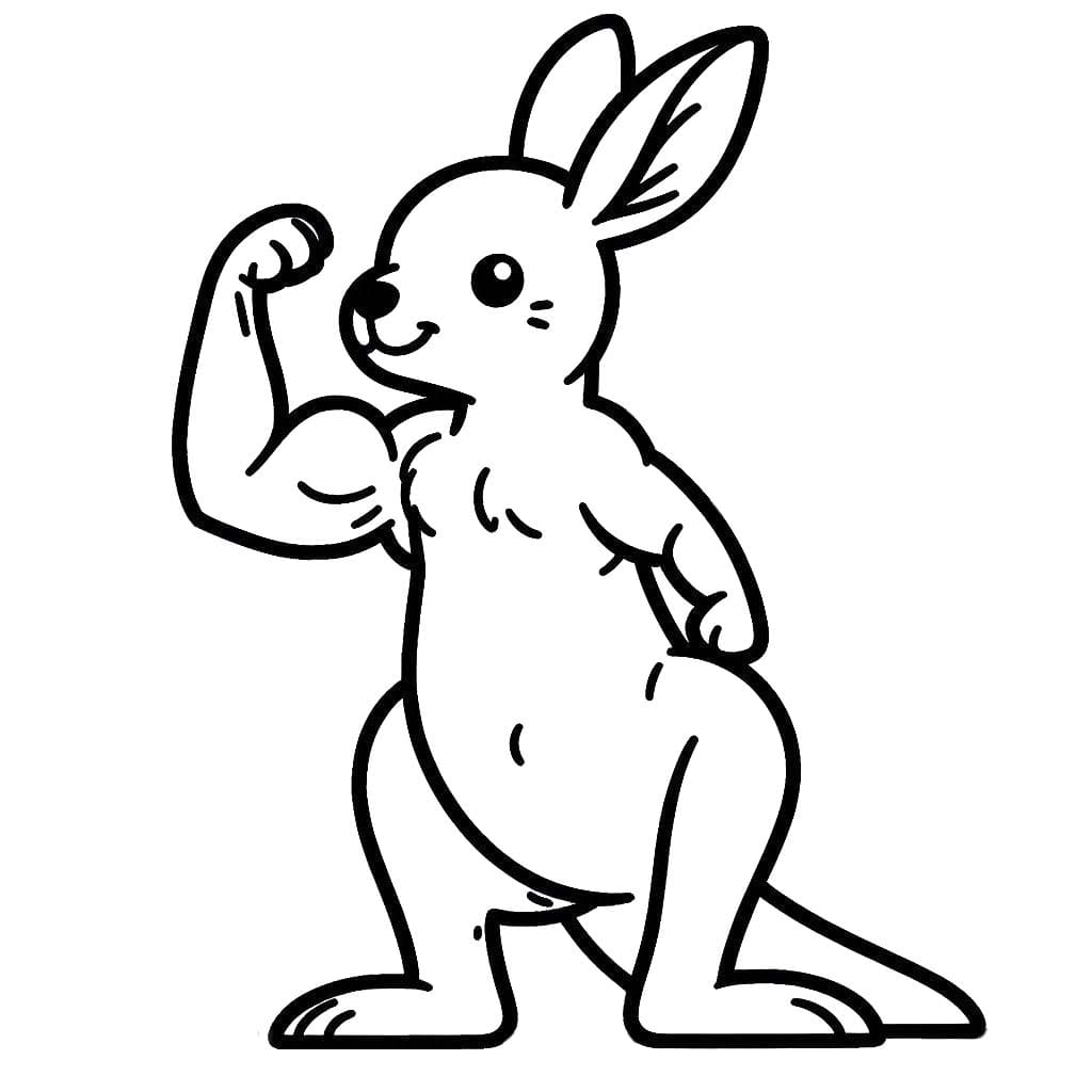 Desenhos de Canguru forte para colorir