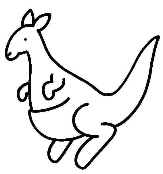 Desenhos de Canguru imprimível para crianças para colorir