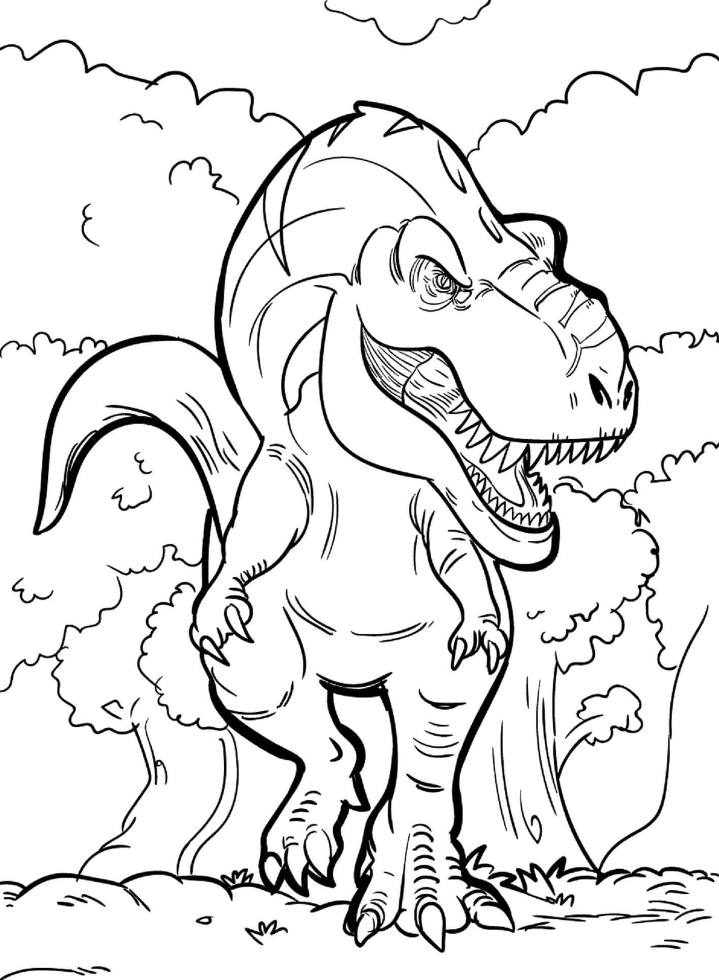 Desenhar T-Rex Andando para colorir