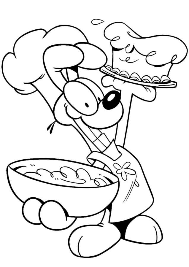 Desenhos de Desenhe o alegre Chef Oddie para colorir