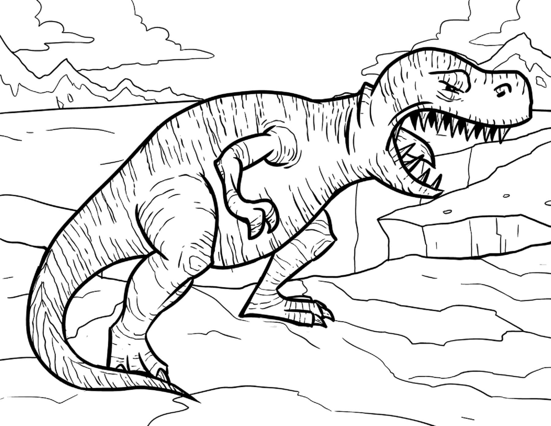 Desenhe um T-Rex grátis para colorir