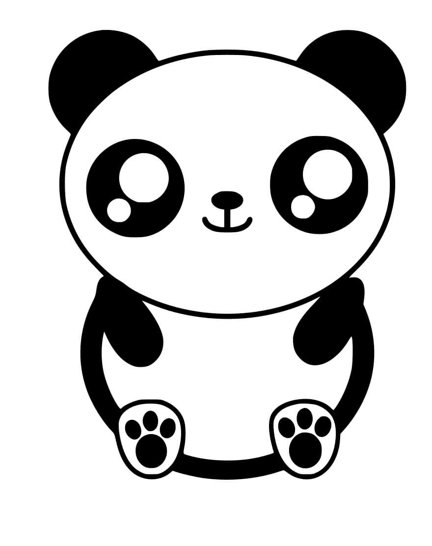 Desenhos de Kawaii Panda para colorir