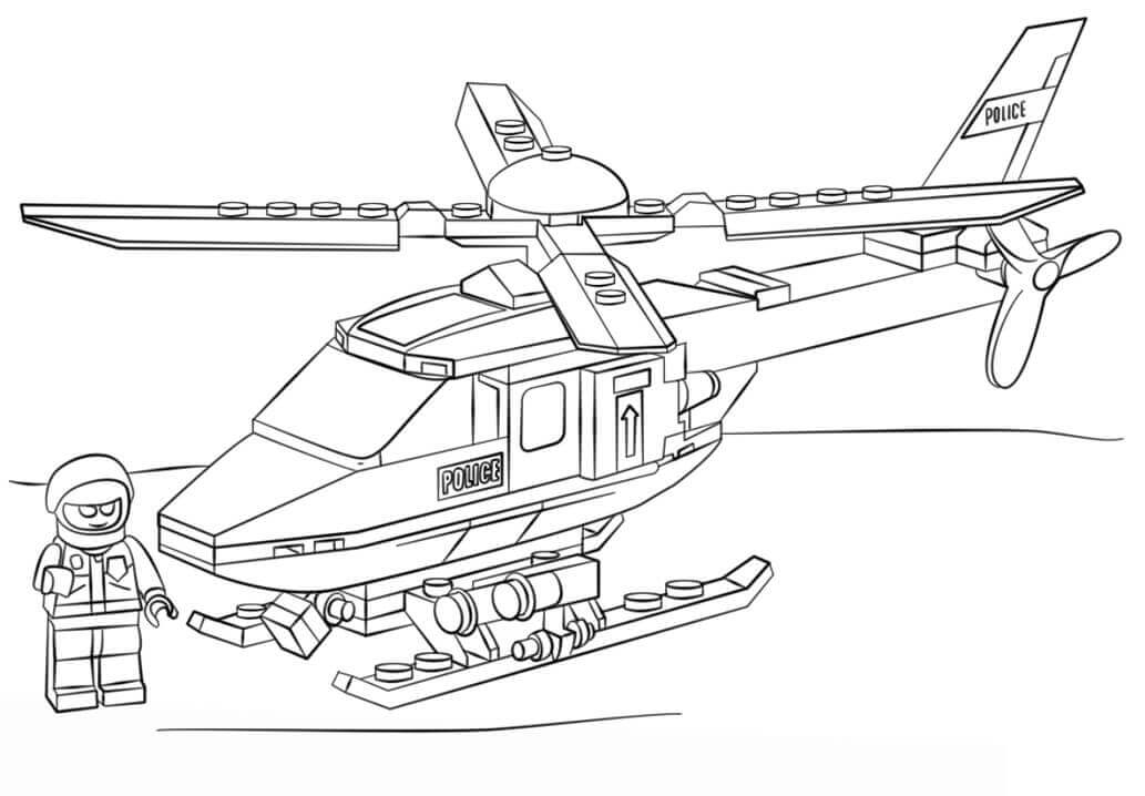 Lego Şehri Polis Helikopteri para colorir