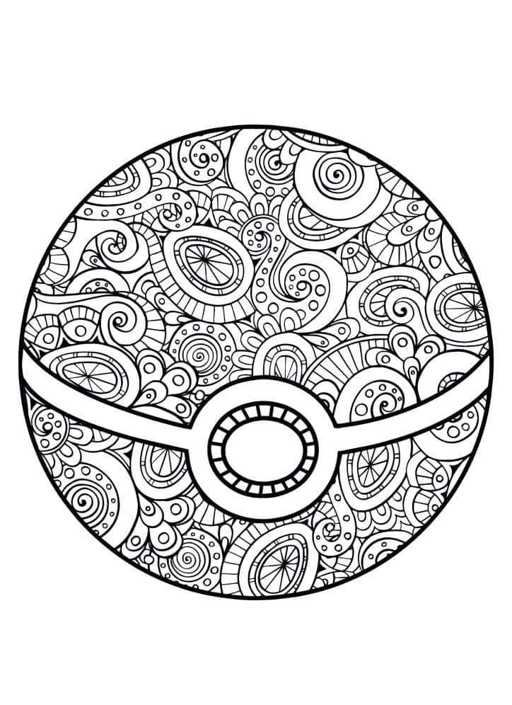 Desenhos de Mandala Pokebola para colorir