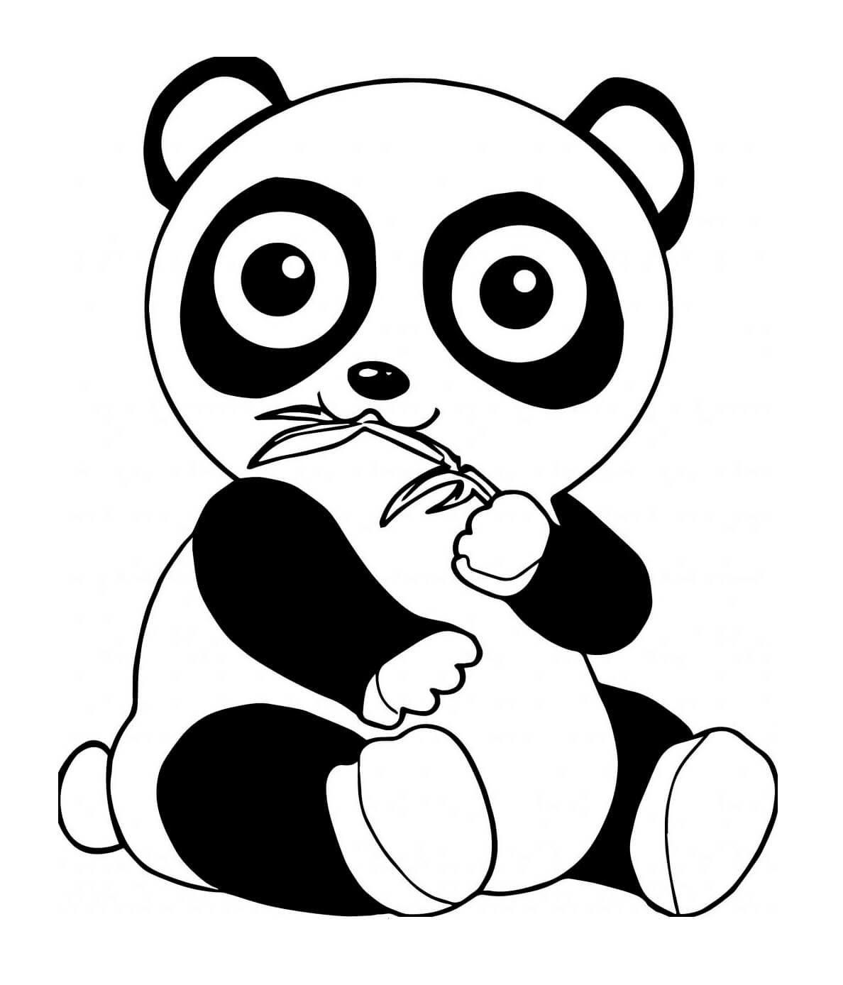 Desenhos de Panda Fofo Sentado para colorir