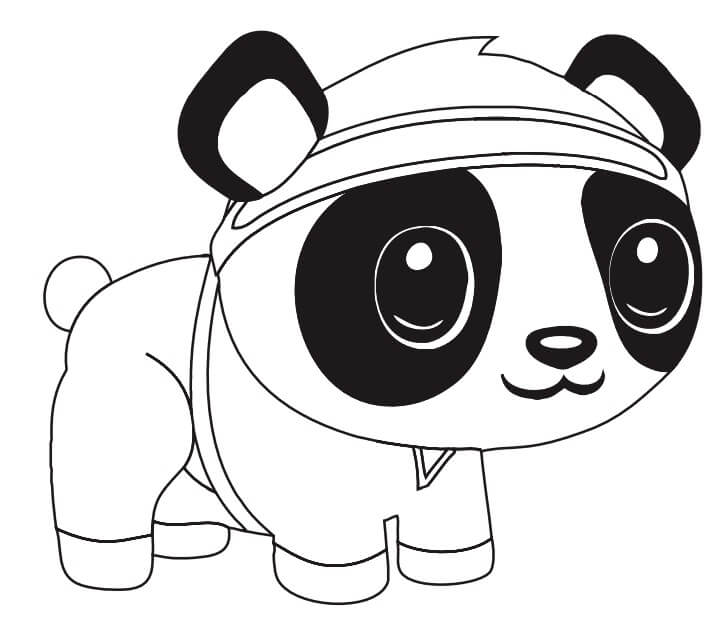 Panda Fofo de Desenho Animado para colorir