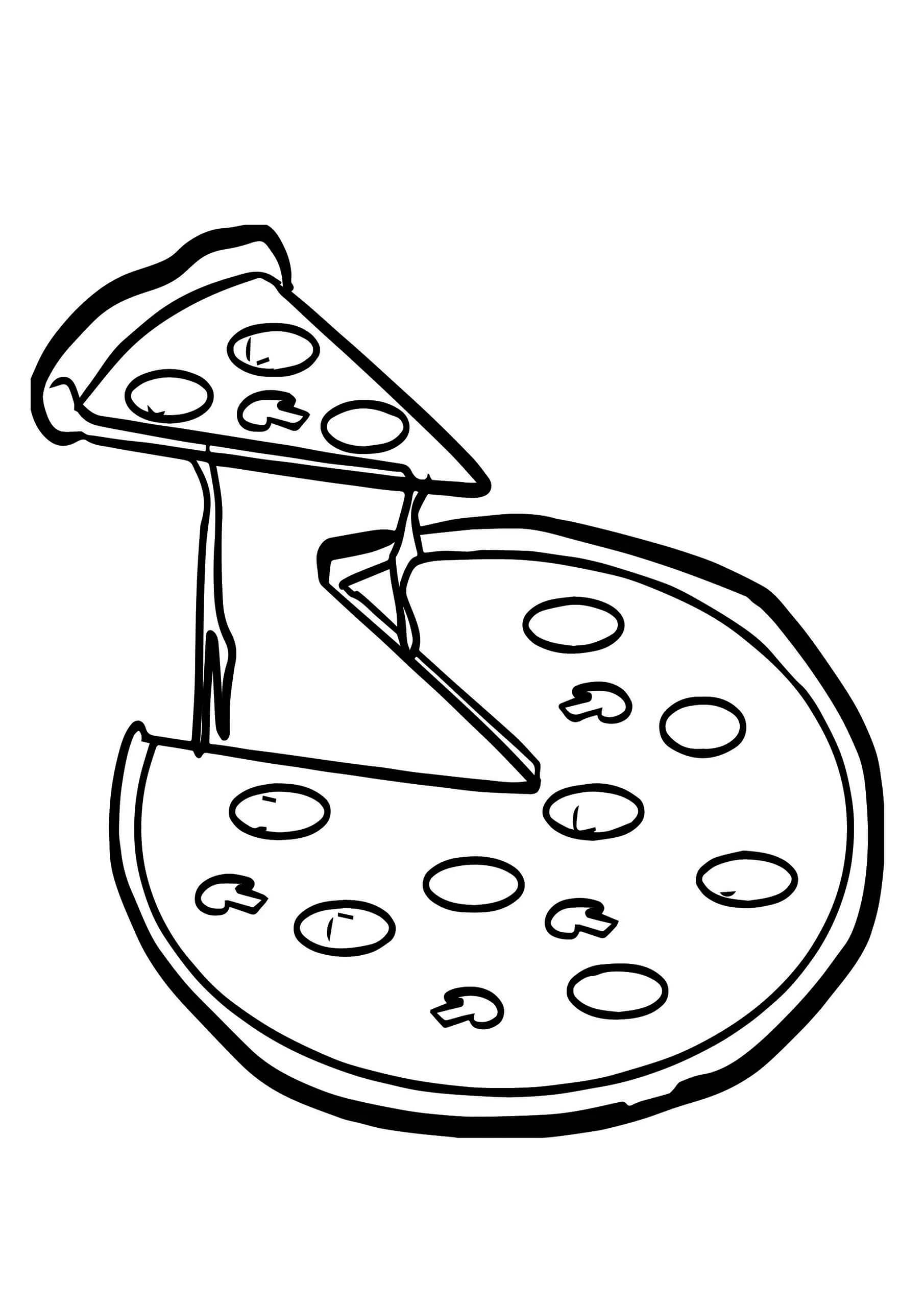 Desenhos de Pizza Kawaii para colorir