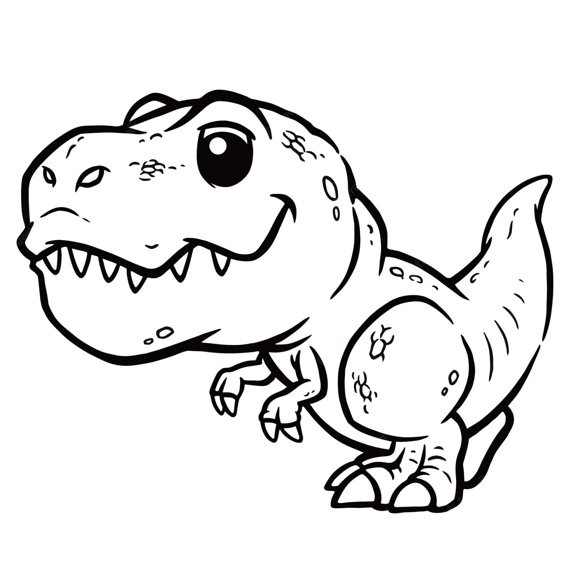 Tiranossauro Rex Chibi para colorir