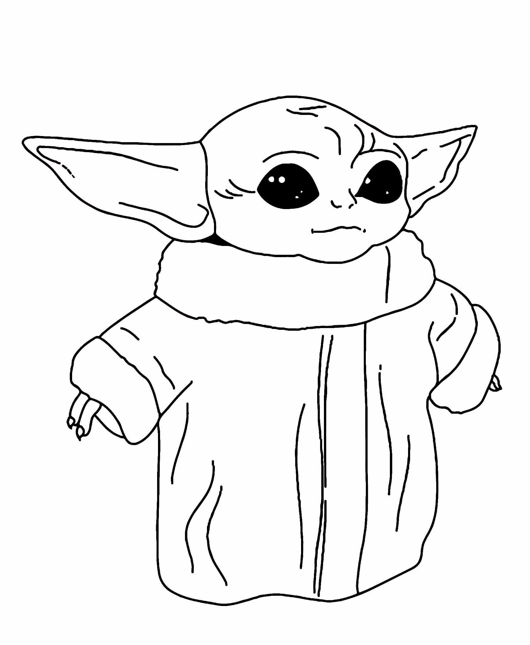 Desenhos de Yoda Kawaii para colorir