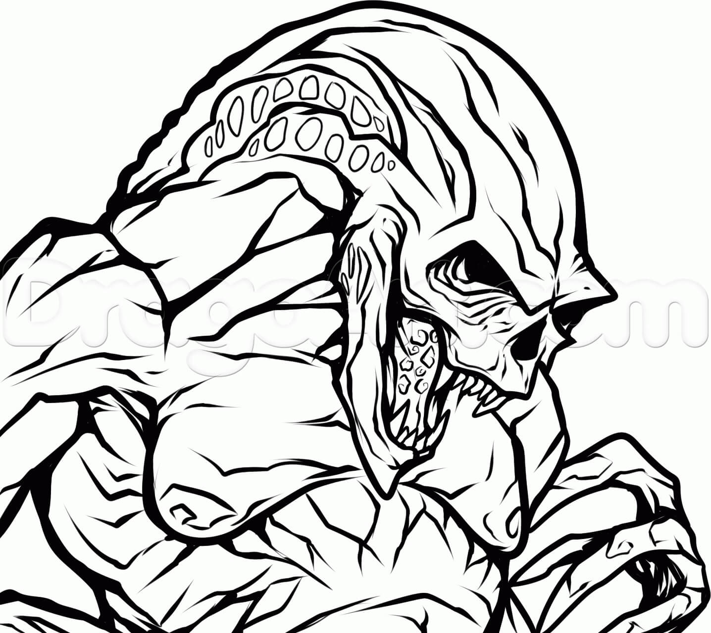 Desenhos de Alienígena Assustador para colorir