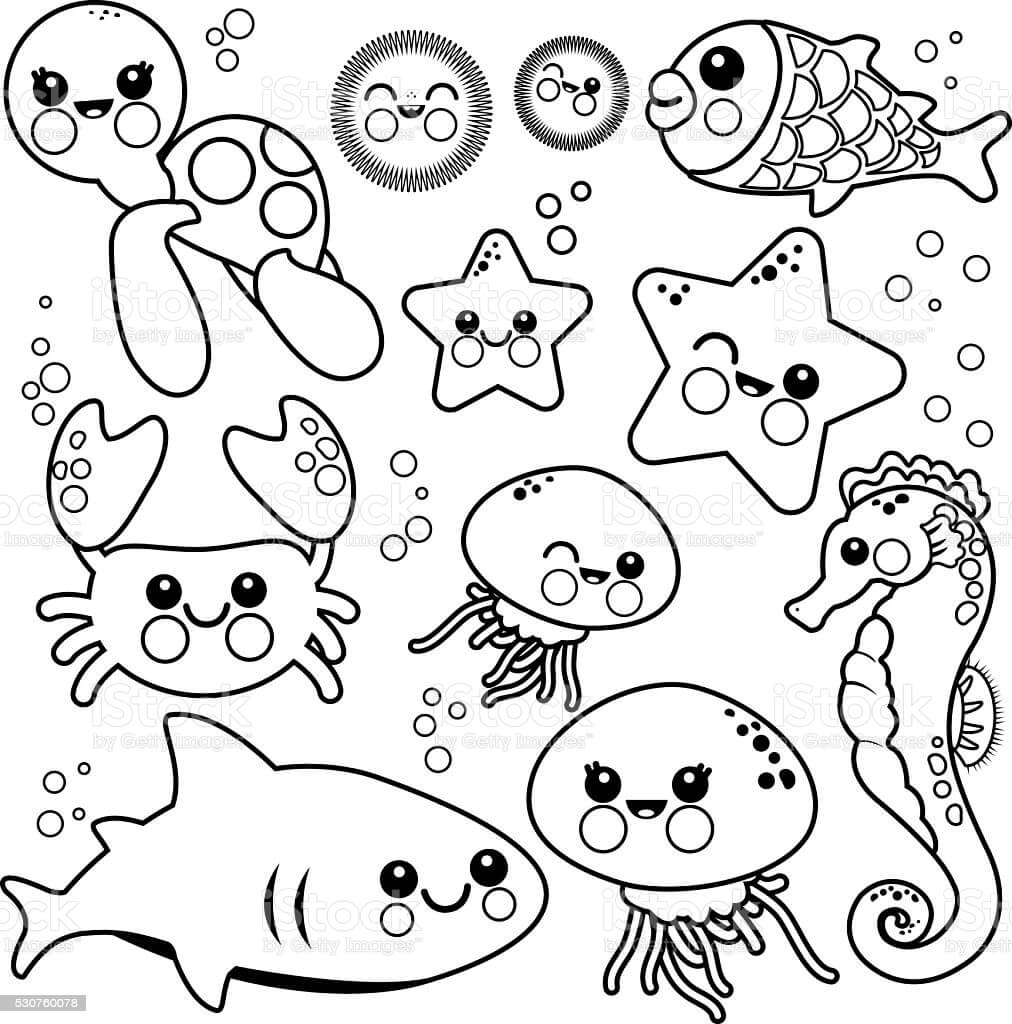 Desenhos de Animais Marinhos Incríveis para colorir