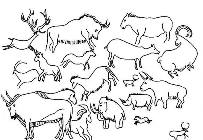 Desenhos de Animal da Idade da Pedra para colorir