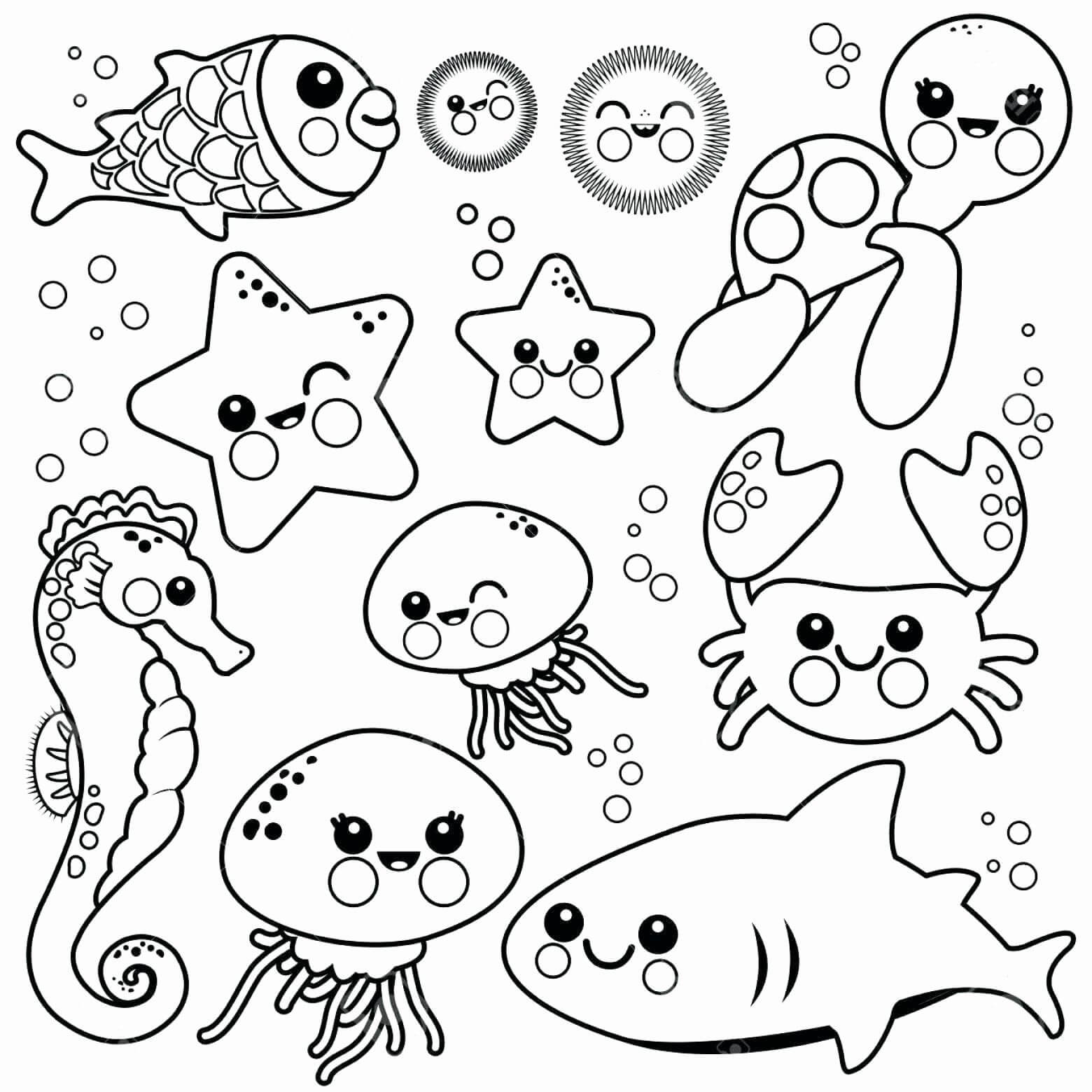 Desenhos de Animal Marinho Fofo para colorir