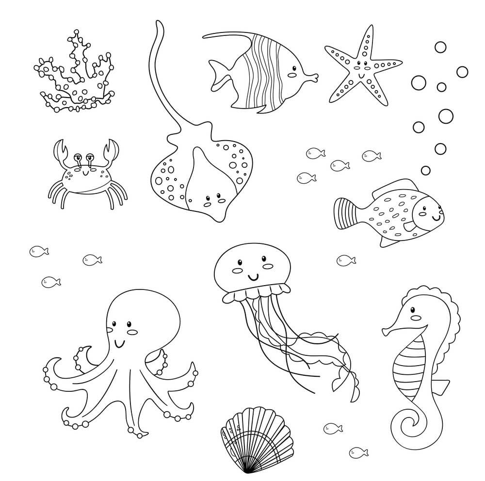 Desenhos de Animal Marinho Normal para colorir