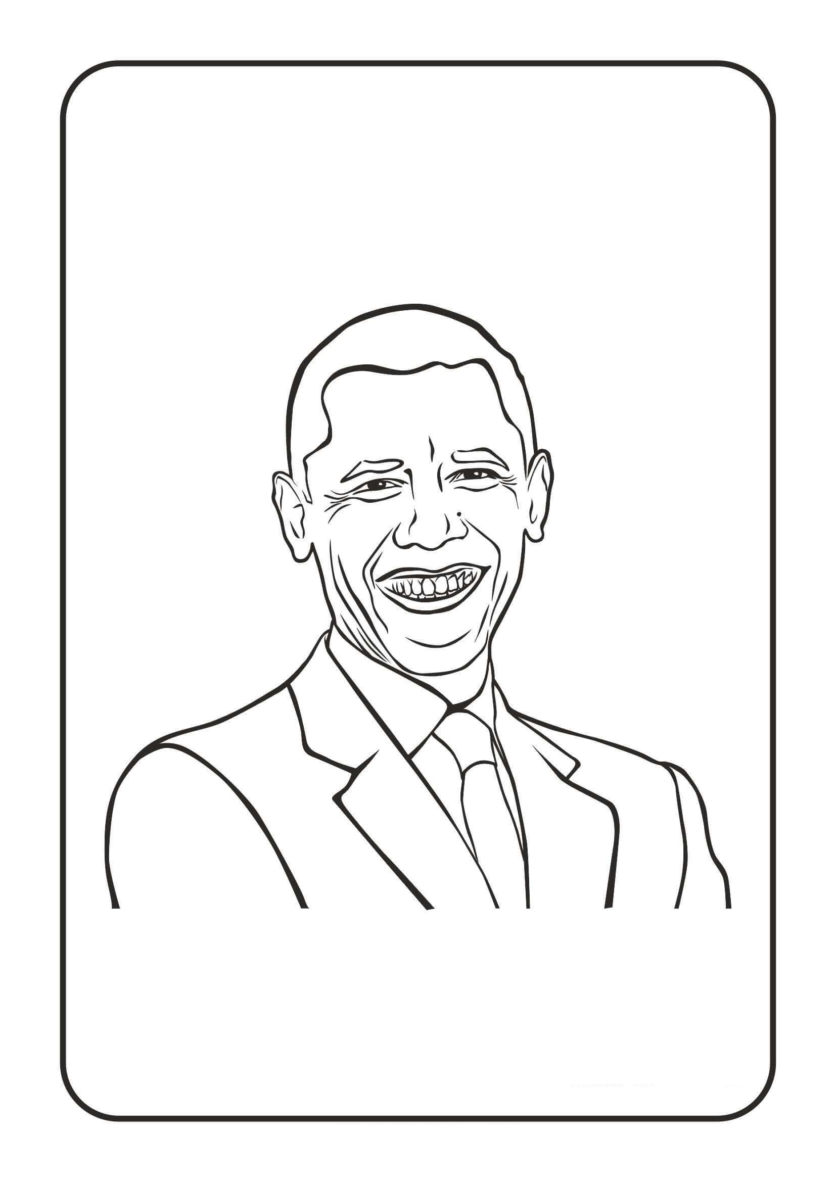 Bandeira de Obama para colorir